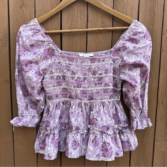 American Eagle | NWT Size XS Lilac Babydoll Peplum Top - Picture 10 of 12